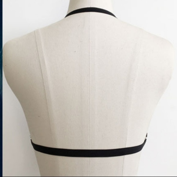 Sexy Black Strappy Cage Bra Harness Bralette - Picture 3 of 6